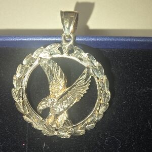 10k yellow gold Eagle pendant